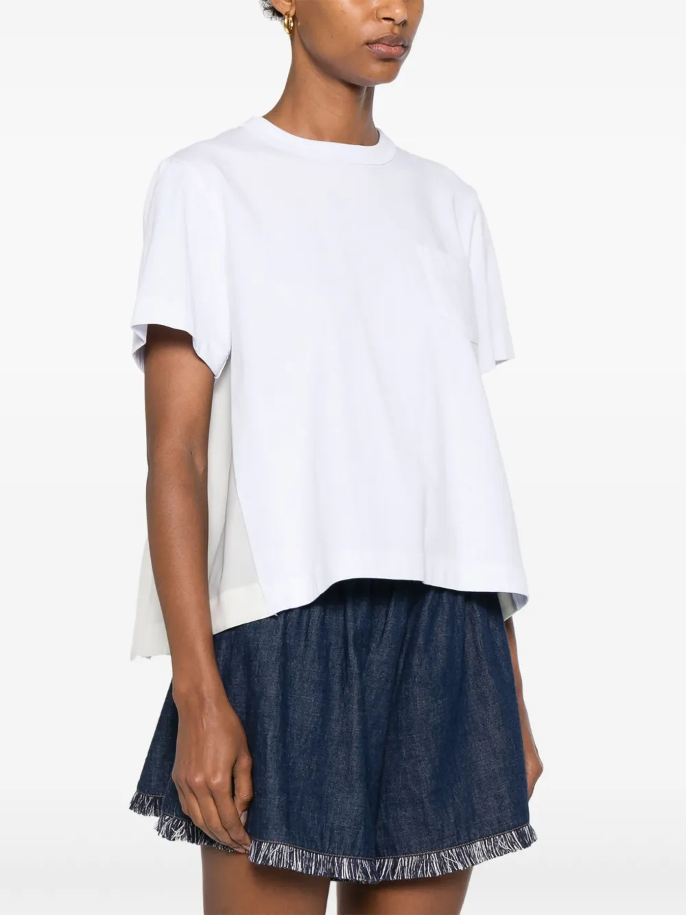 sacai T-shirt met vlakken Wit