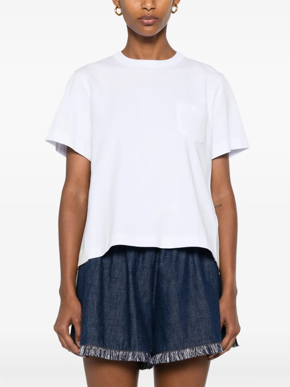 sacai T-shirt met vlakken Wit