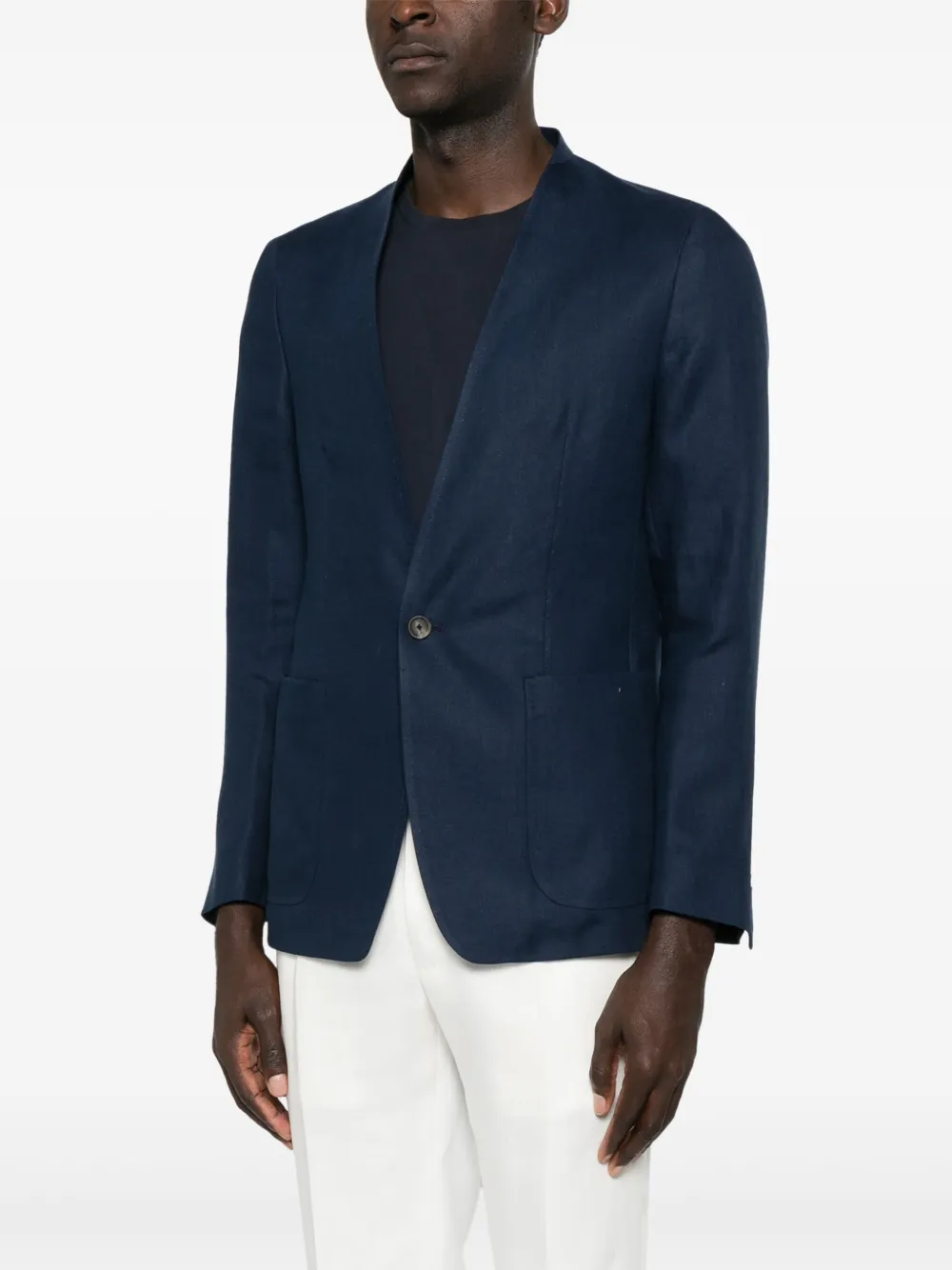 Tagliatore Linnen blazer Blauw