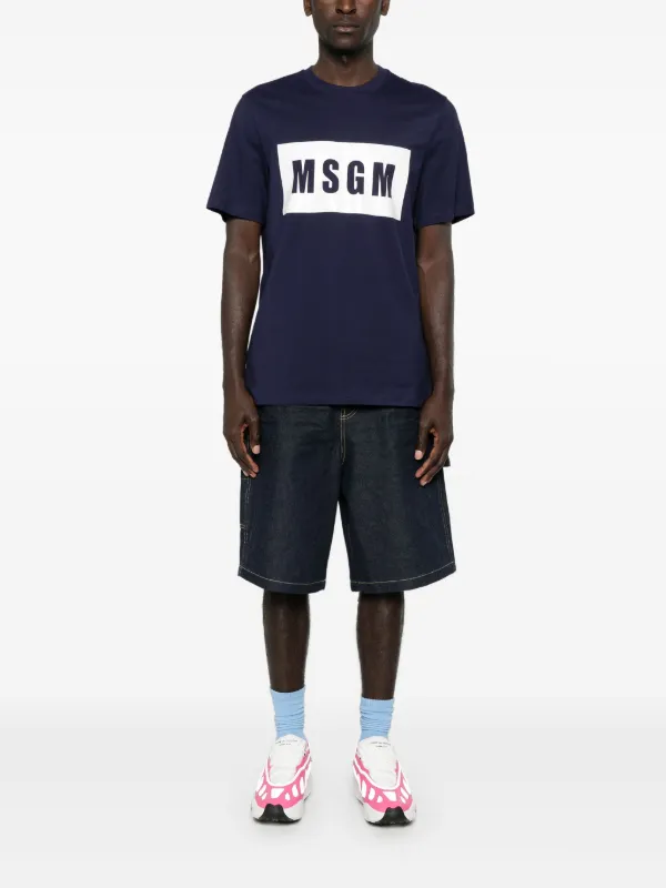 MSGM ロゴ Tシャツ | ブルー | FARFETCH JP