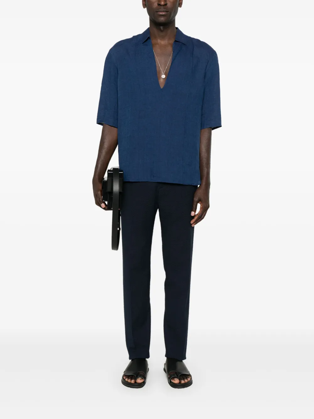 Tagliatore linen shirt - Blauw