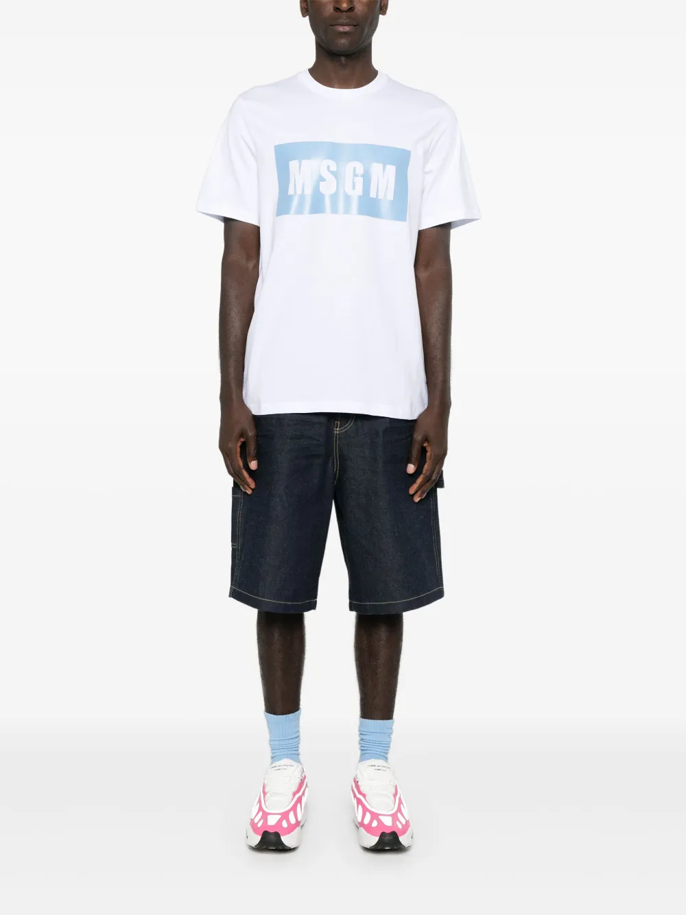 MSGM logo-print T-shirt - Wit