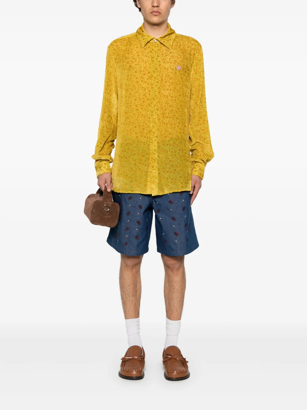 Casablanca floral-print shirt - Geel