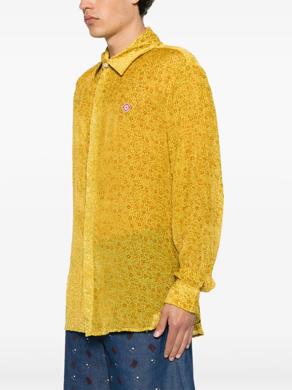 Casablanca Overhemd met bloemenprint Geel