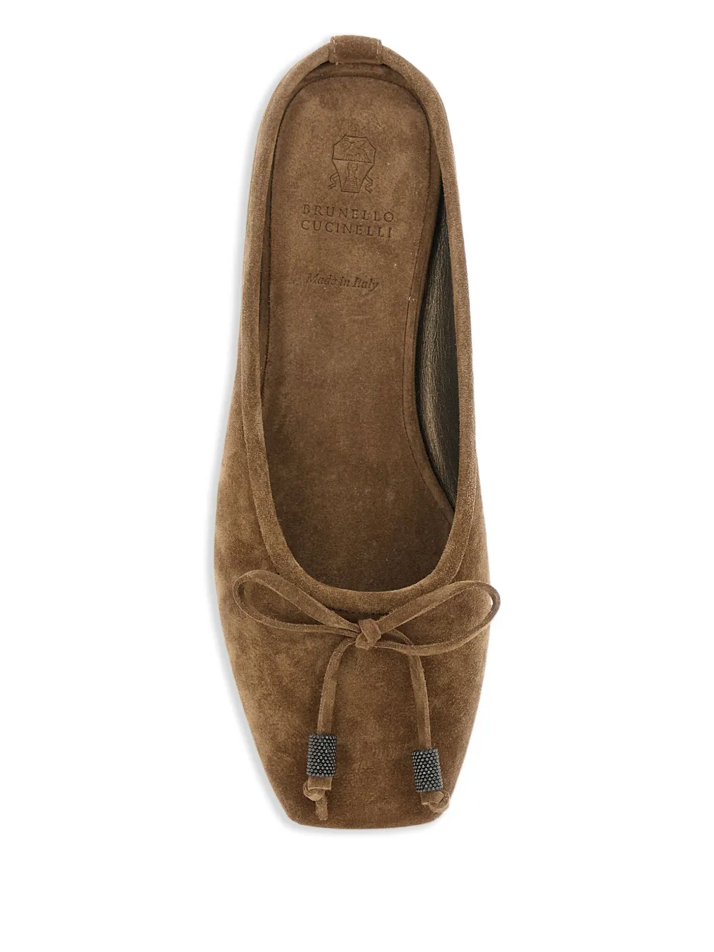 Brunello Cucinelli leather ballerina shoes Brown
