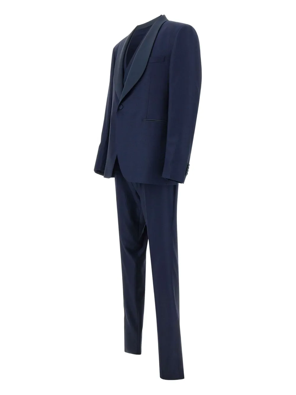 Tagliatore Driedelig pak met sjaalrevers Blauw