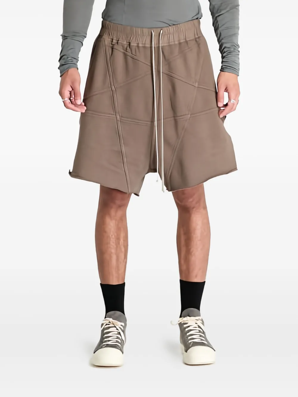 Rick Owens DRKSHDW Trainingsshorts met vlakken Bruin