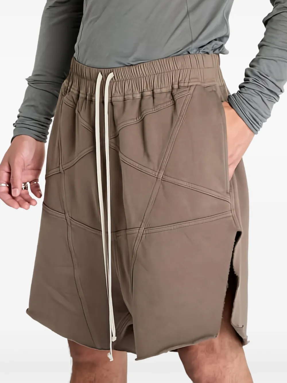 Rick Owens DRKSHDW Trainingsshorts met vlakken Bruin