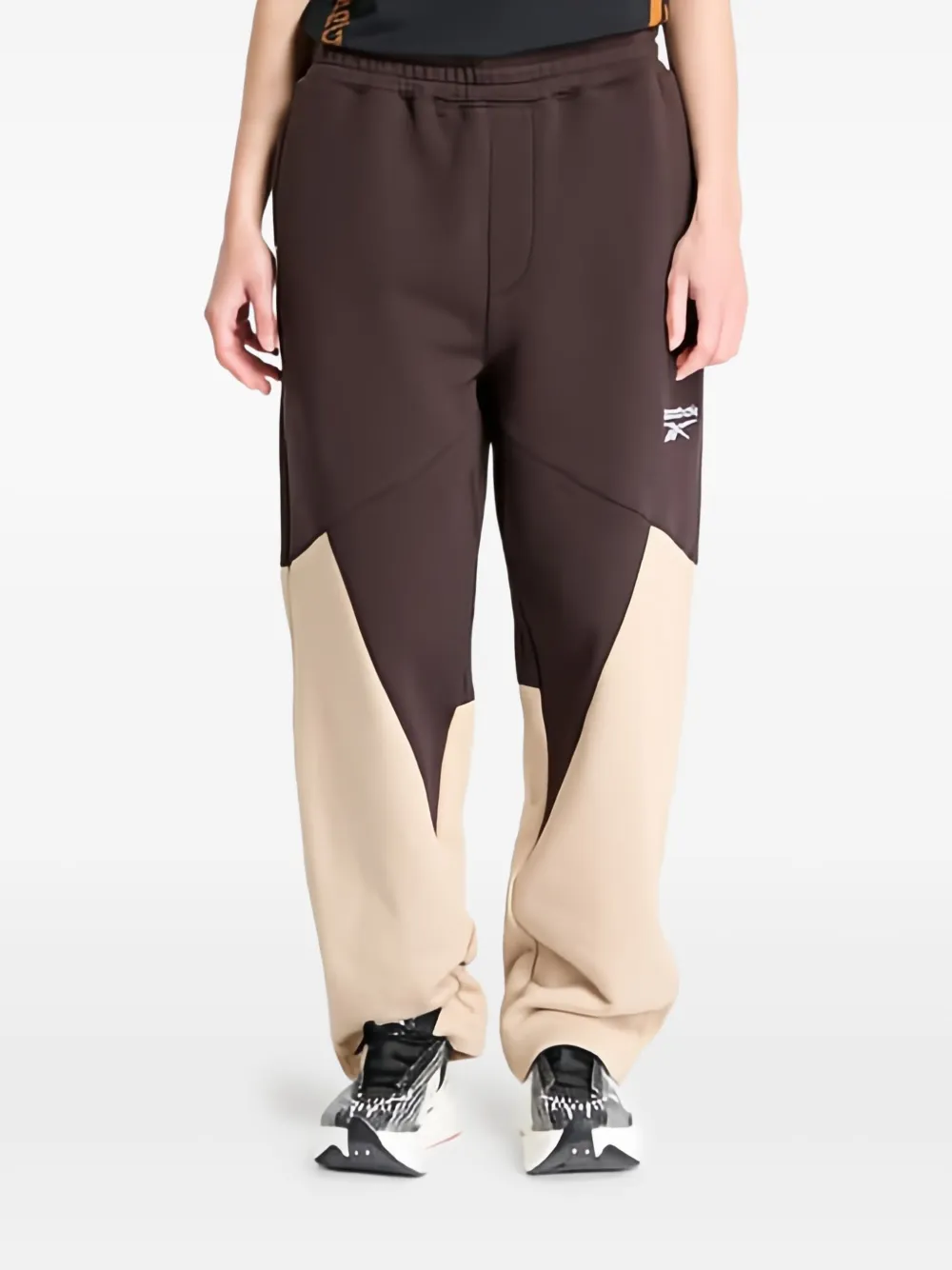 Reebok Broek met wijde pijpen Bruin