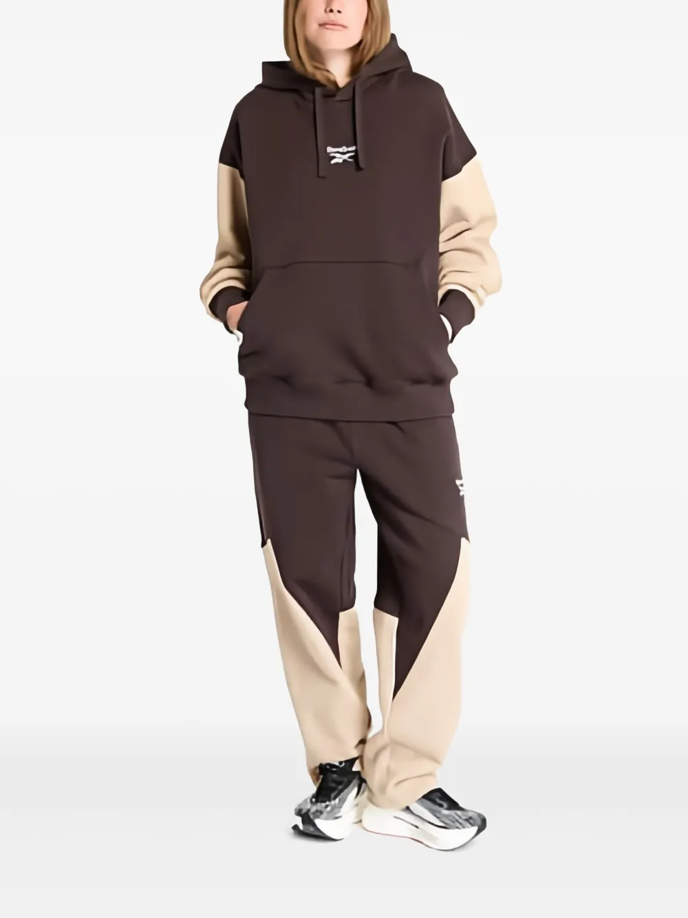 Reebok Tweekleurige hoodie Bruin