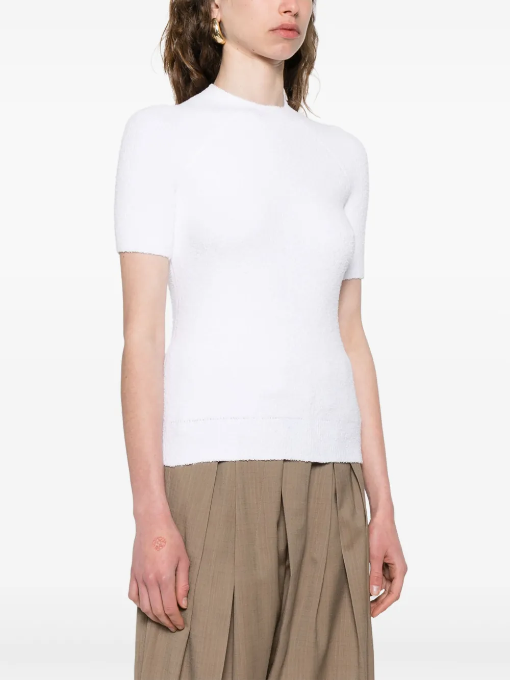TOTEME Gebreid badstof T-shirt Wit