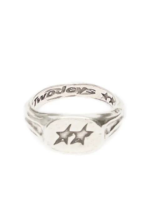 TWOJEYS star-cut signet ring