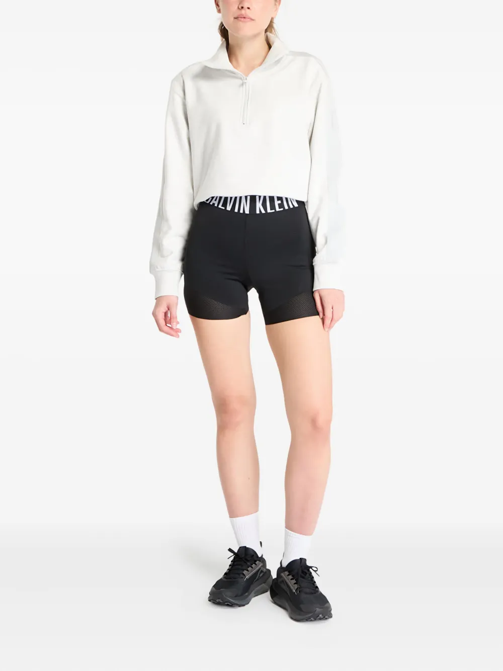 Calvin Klein Mesh-panel Cycling Shorts In Black