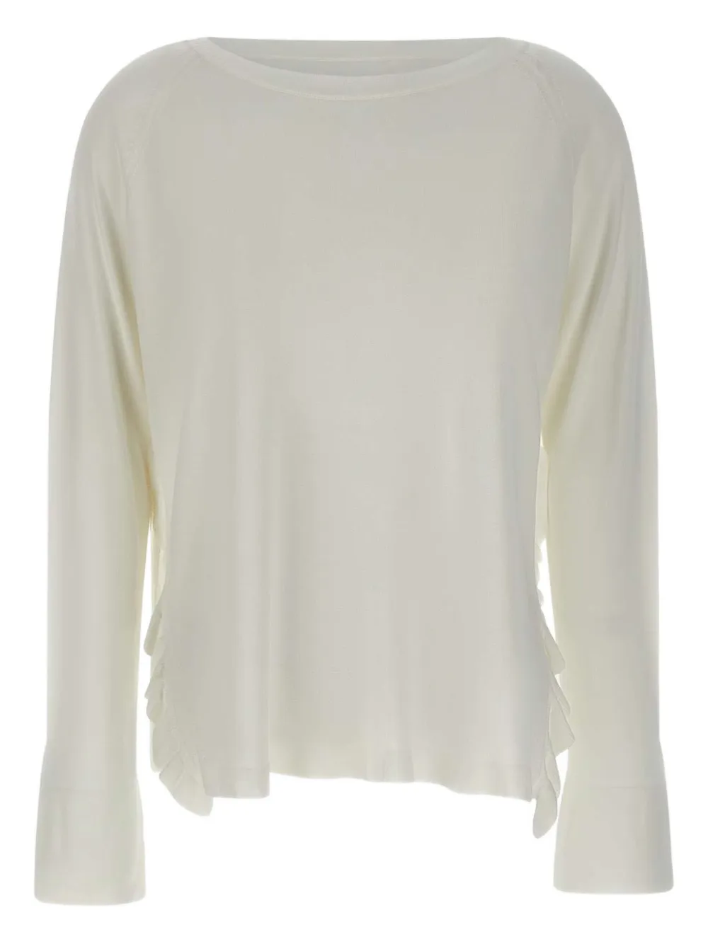Kaos Trui met ruche afwerking Wit