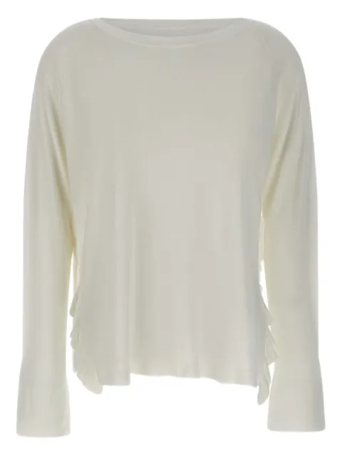 kaos suéter con dobladillo de volantes