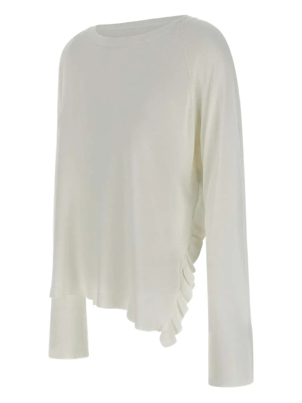 kaos Trui met ruche afwerking Wit