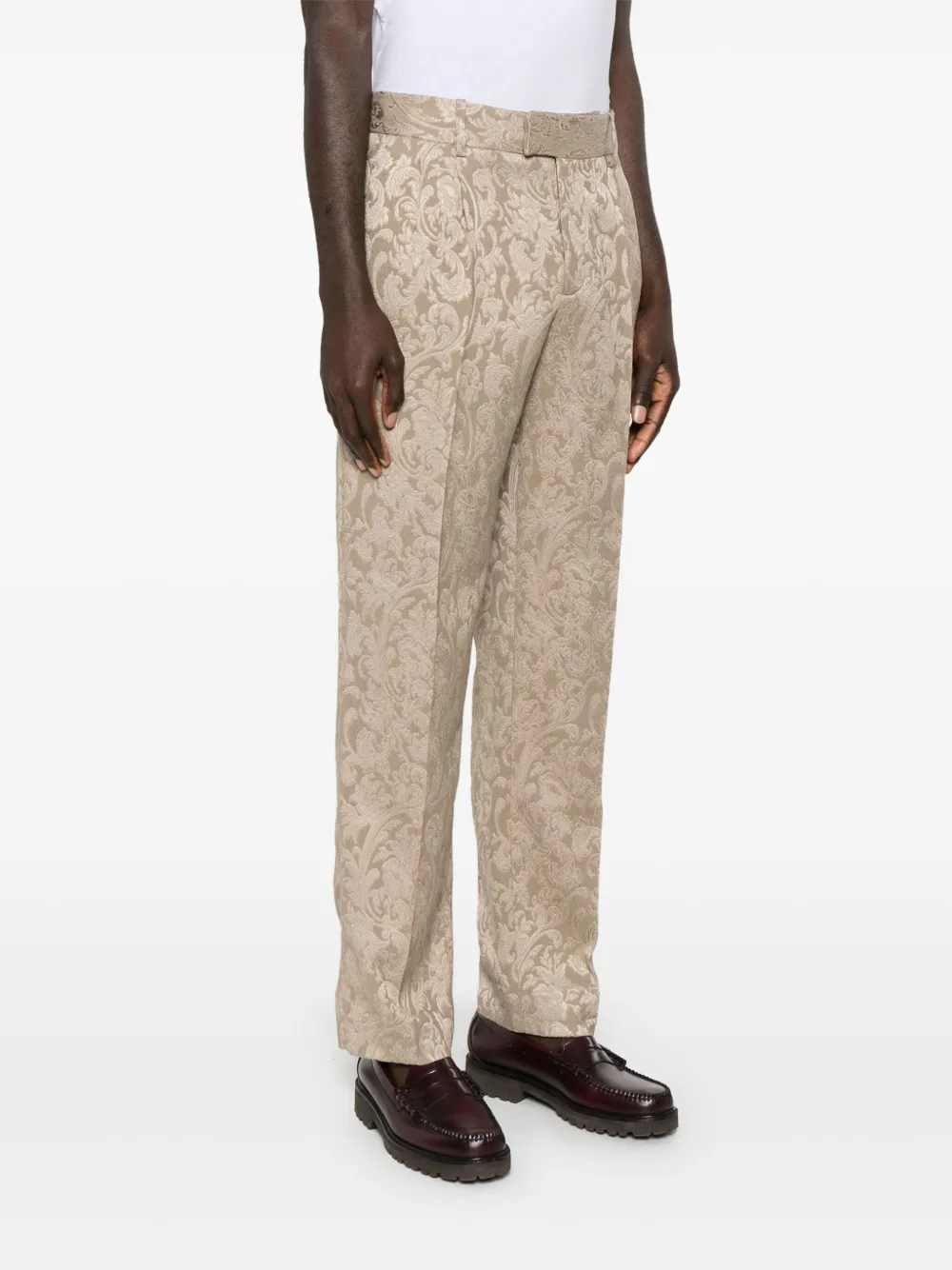 Drôle De Monsieur Golfeur broek met jacquard Beige