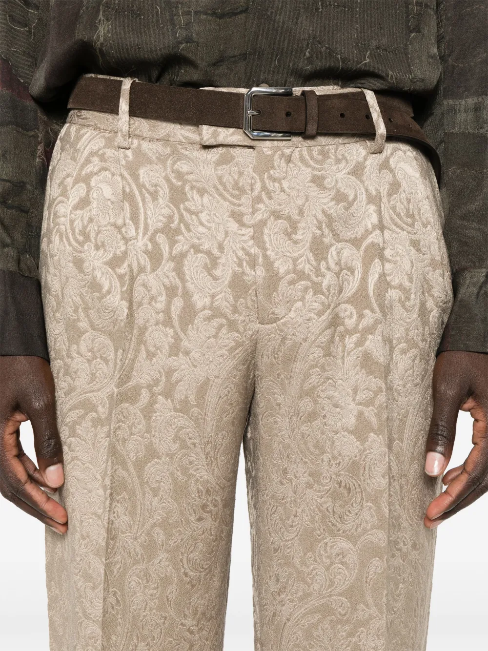 Drôle De Monsieur Golfeur broek met jacquard Beige