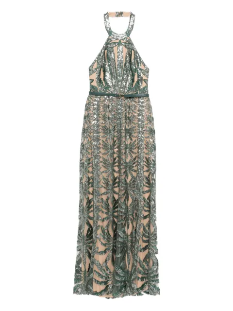 Elie Saab embroidered tulle halter dress