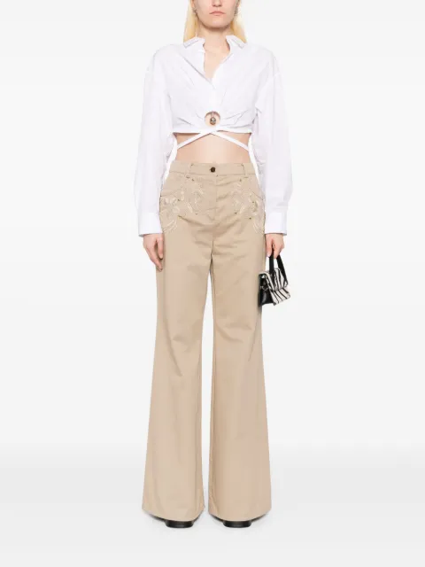 Elie Saab embroidered gabardine pants