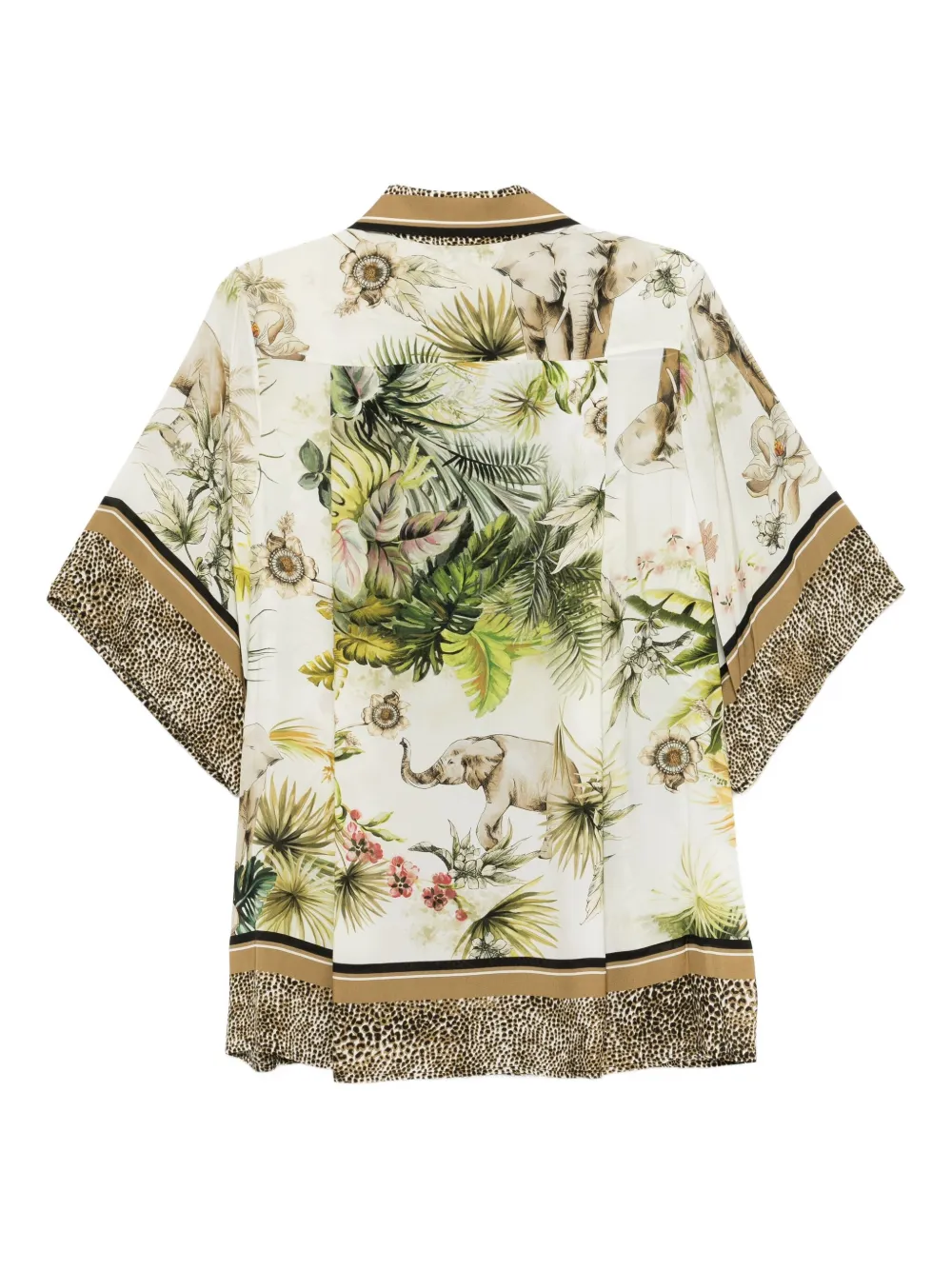 Elie Saab savannah-print chiffon shirt Beige