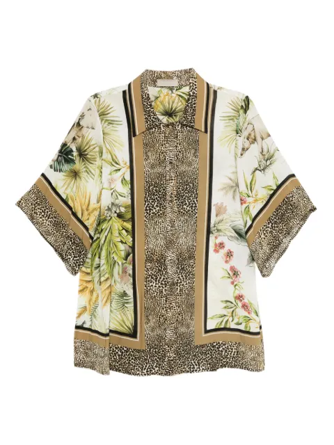 Elie Saab savannah-print chiffon shirt