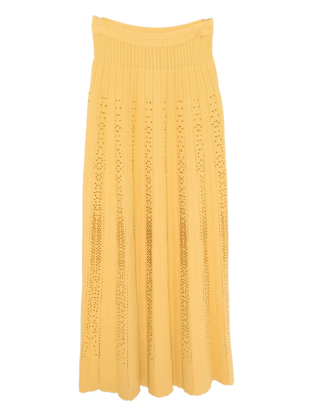 Elie Saab Crystal-embellished Knit Skirt In Orange