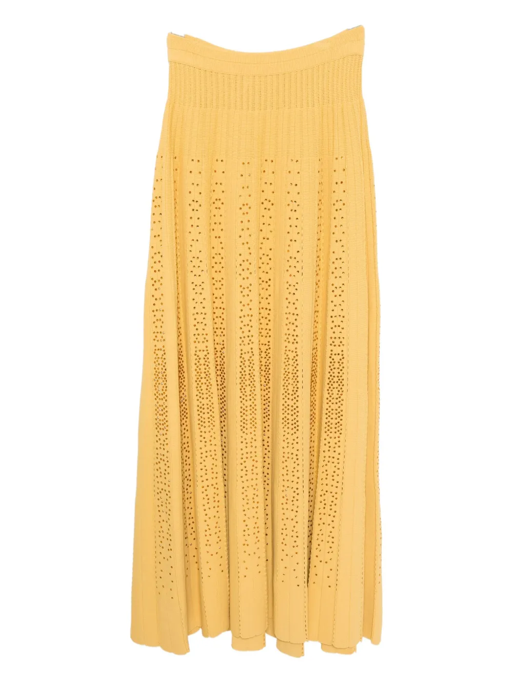 Elie Saab crystal-embellished Knit skirt - Geel