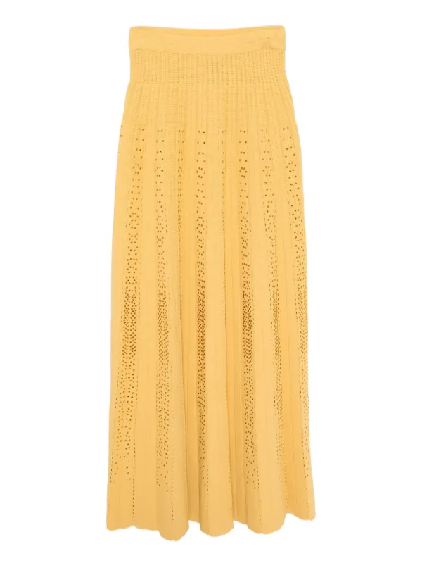 Elie Saab Crystal-embellished Knit Skirt in Yellow