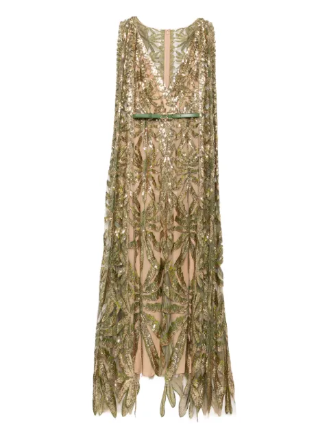 Elie Saab lång tyllklänning med brodyr