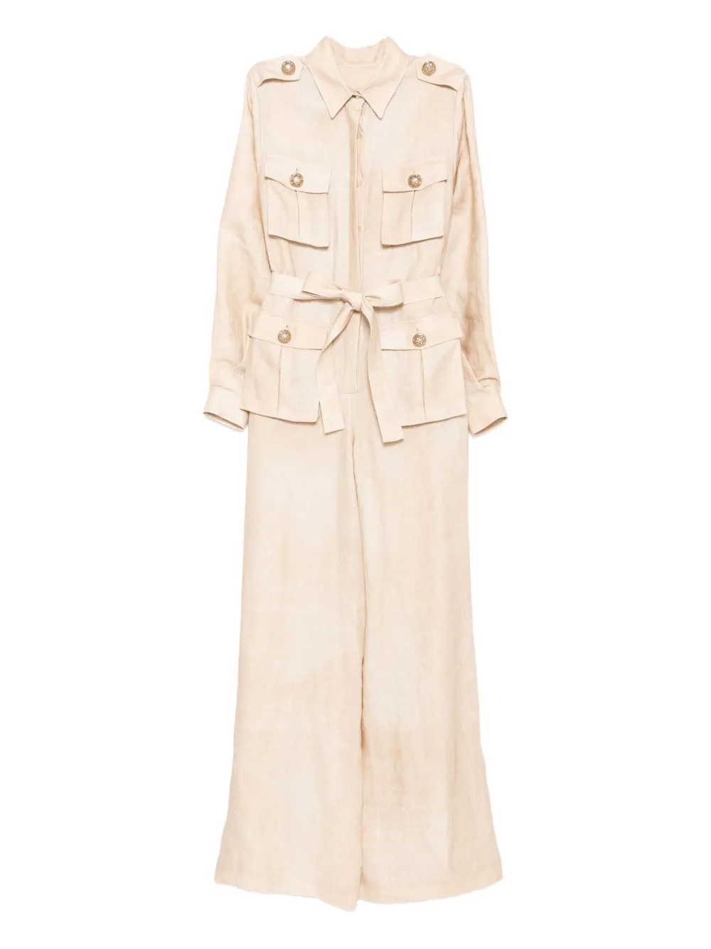 printed linen jumpsuit