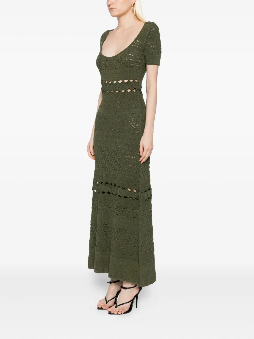Elie Saab cut-out midi dress Groen
