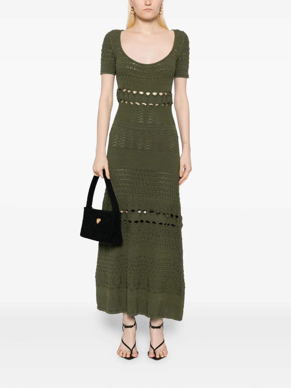 Elie Saab cut-out midi dress Groen