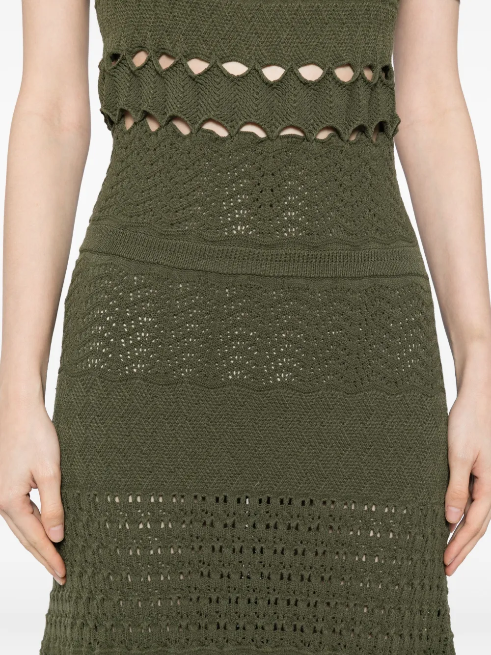 Elie Saab cut-out midi dress Groen