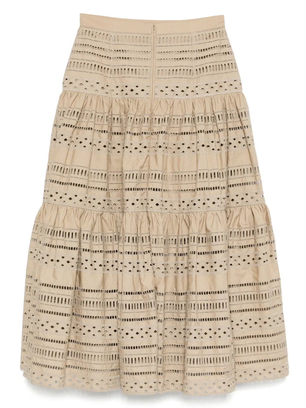 Elie Saab Midi-rok met borduurwerk - Beige