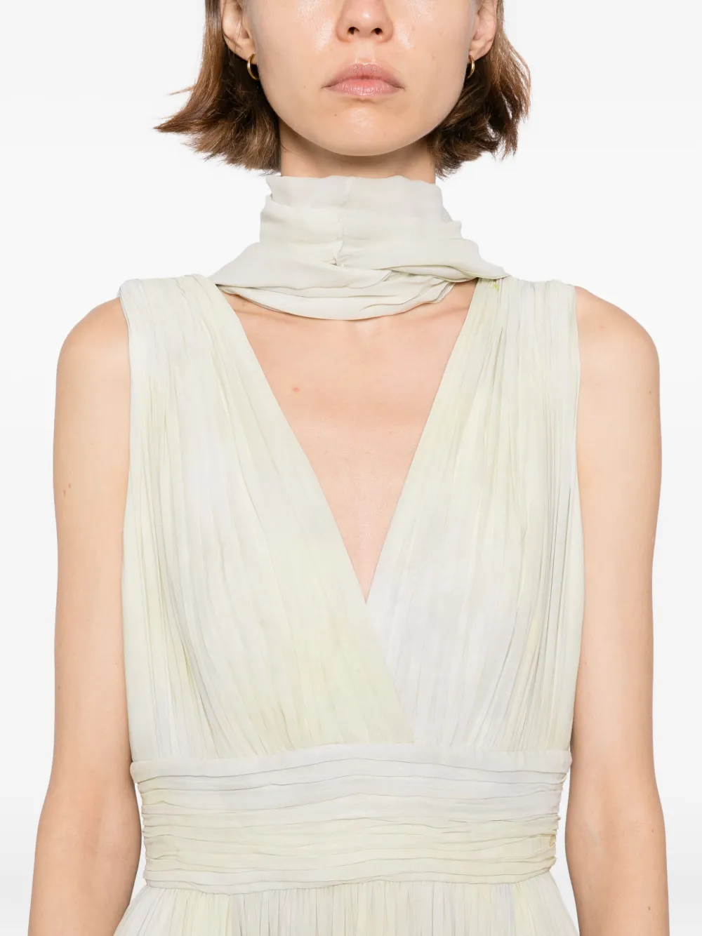 Elie Saab Chiffon jurk met print Groen