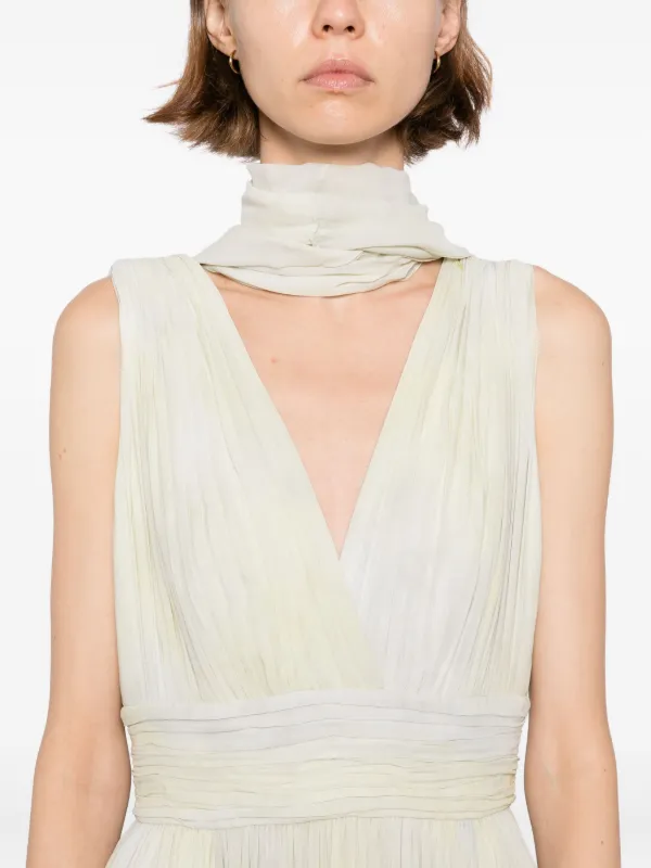 Elie Saab Printed Chiffon Long Dress | Green | FARFETCH