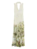 Elie Saab printed chiffon long dress - Green