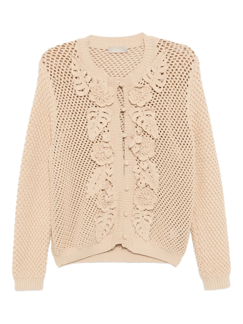 crochet-knit cardigan