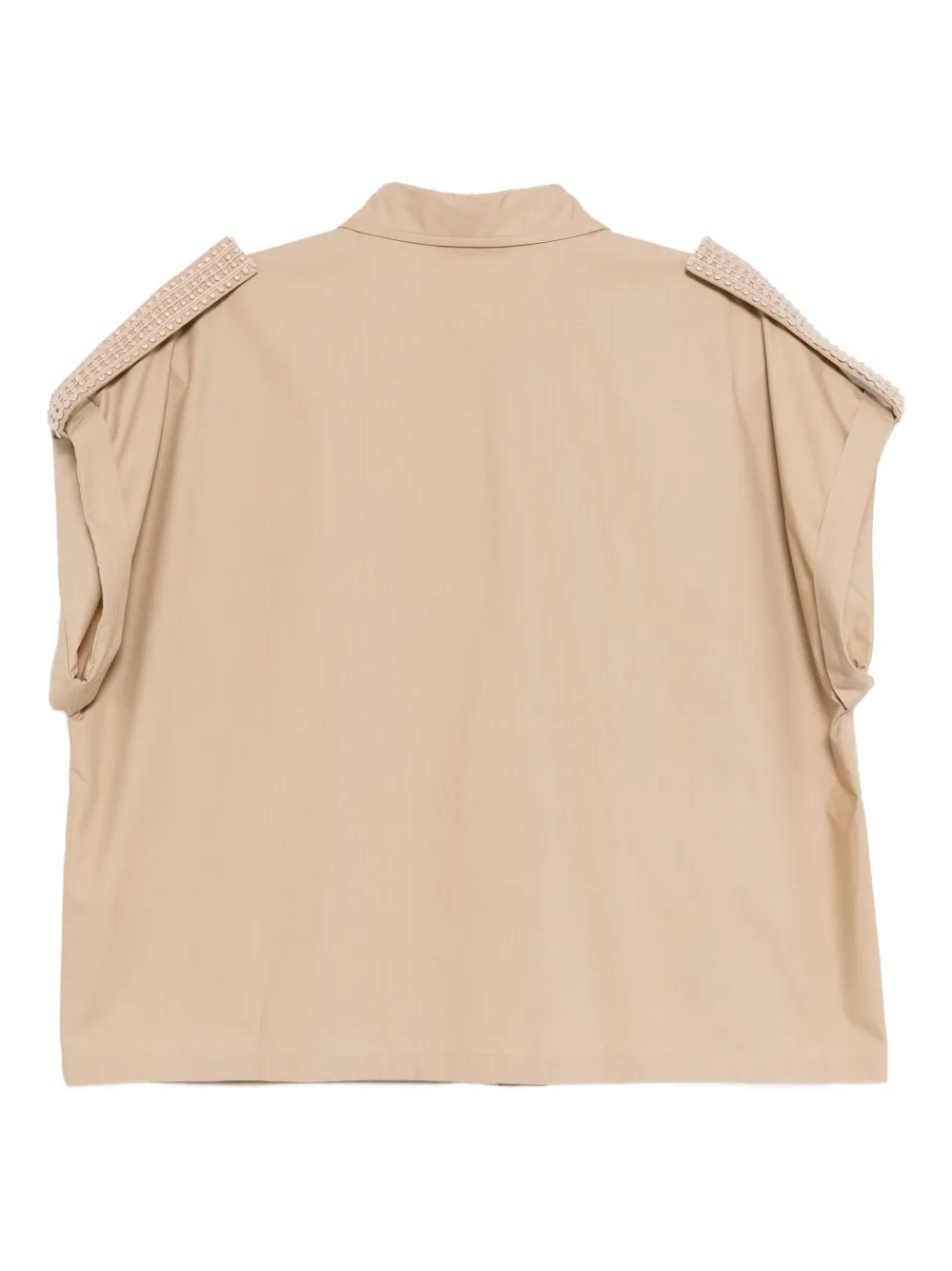 Elie Saab trim-embellished poplin shirt Beige