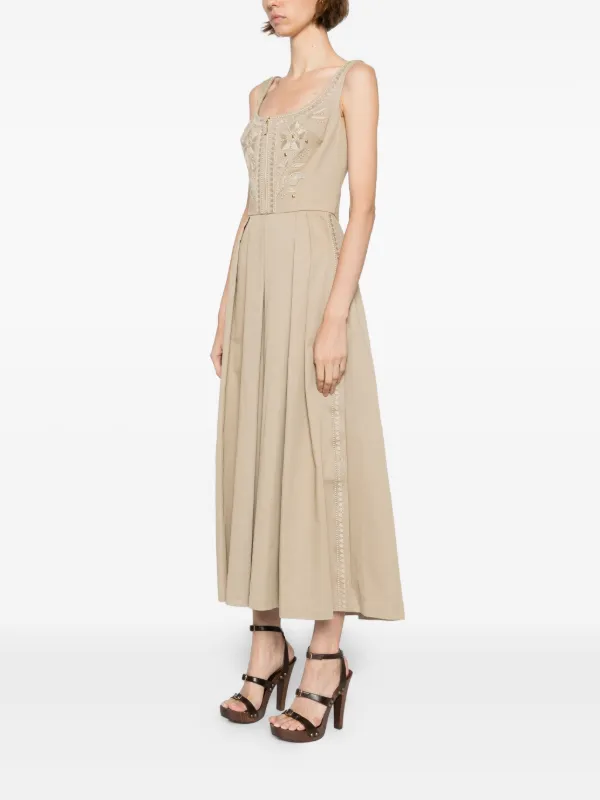 【関税込み】Elie Saab Gabardine midi dress Embroidered Gabardine Midi Dress – ELIE SAAB