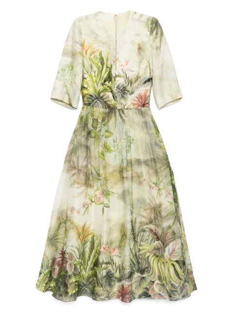 Elie Saab 印花中长连衣裙