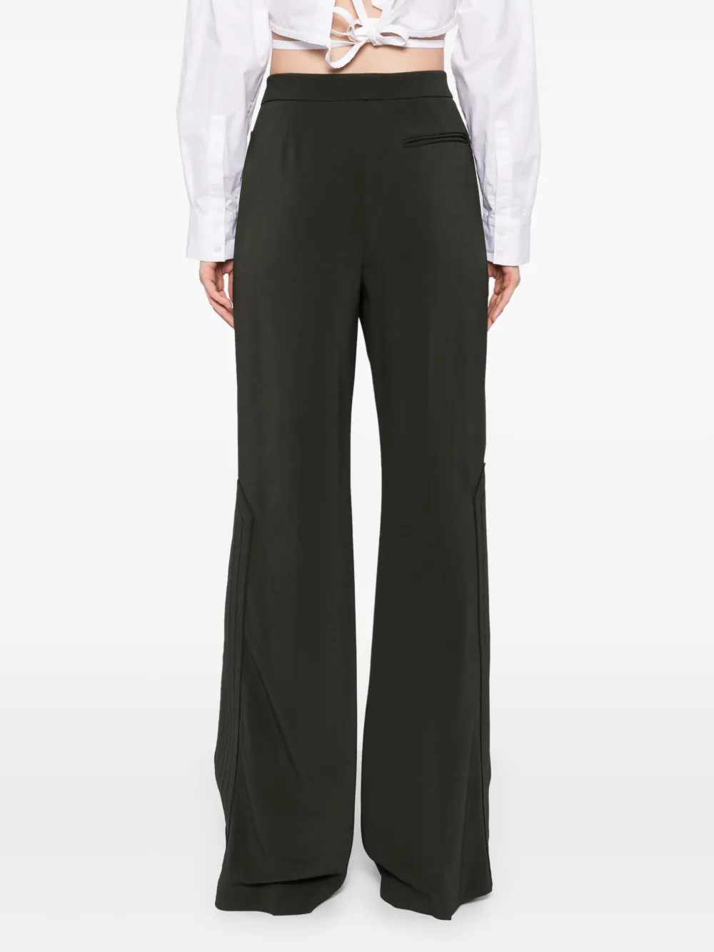 Elie Saab embroidered cady pants Groen