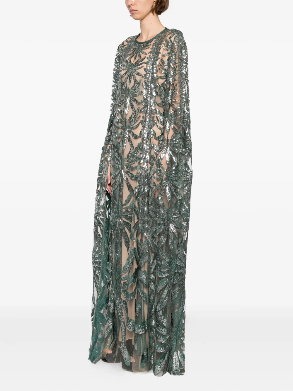 Elie Saab Tulen tuniek met borduurwerk Groen