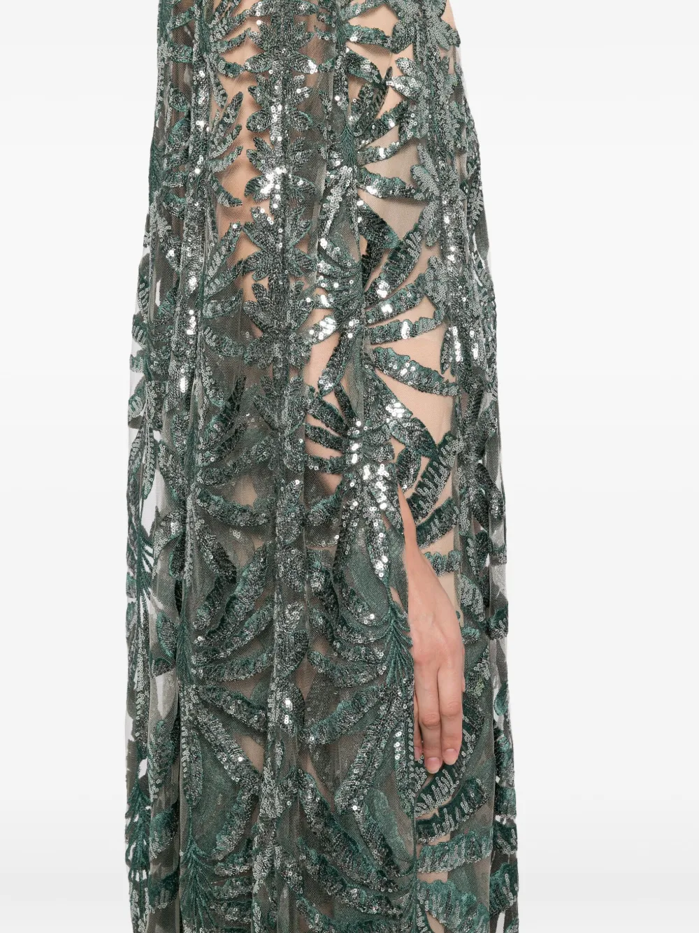 Elie Saab Tulen tuniek met borduurwerk Groen