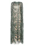 Elie Saab embroidered tulle kaftan - Green