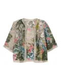 Elie Saab sequin-embroidered set top - Neutrals