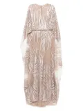 Elie Saab embroidered tulle long dress - Grey
