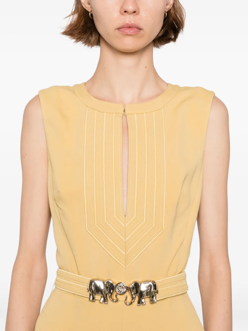 Elie Saab Midi-jurk met olifantgesp Beige