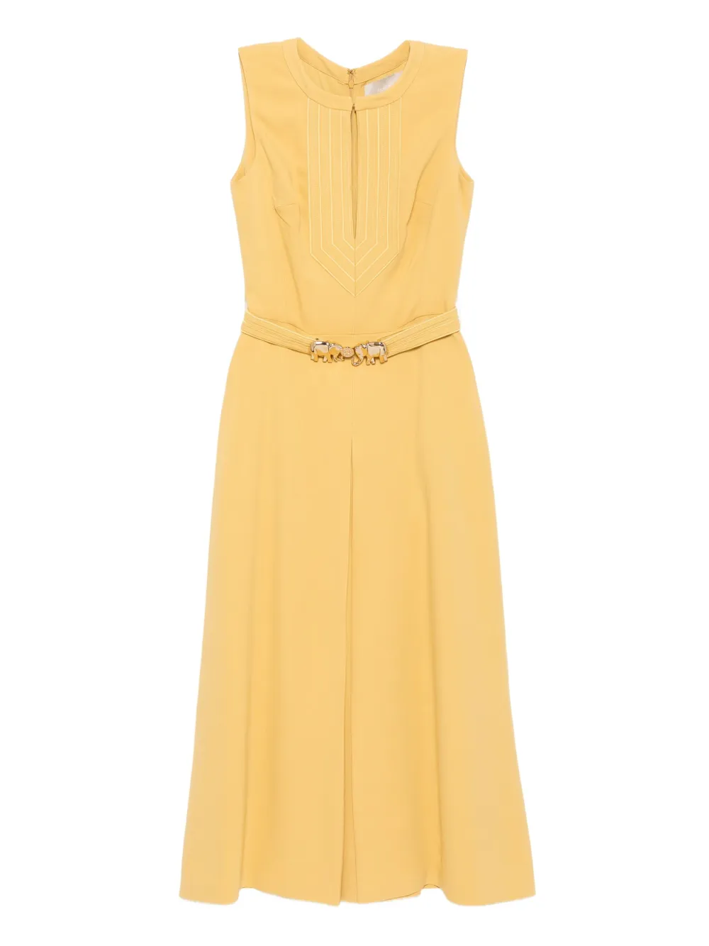 Elie Saab Midi-jurk met olifantgesp Beige